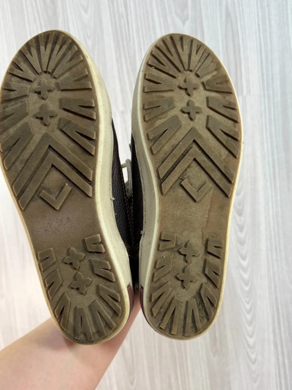 Inkkas‎ Brown Leather Camping Boots Outdoor Hiking Shoe M 9/W 11 Peruvian Fabric